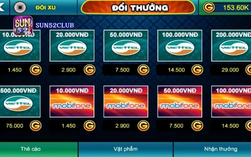 Game bài đổi thẻ cào Sun52