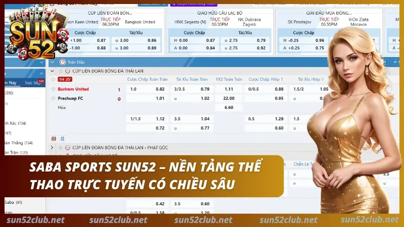 Khám phá nền tảng thể thao Saba Sports Sun52